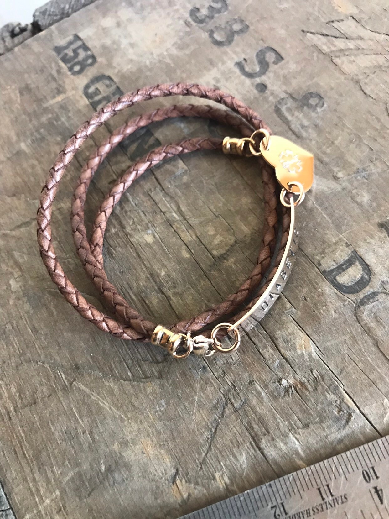 Rose Gold Medical bracelet Jewelry Medical Alert leather bracelet