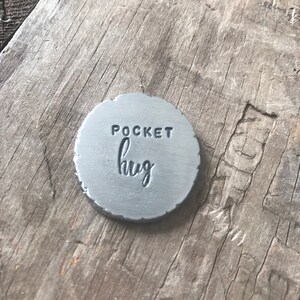 Pocket Hug Gift personalized pocket hug hand stamped with love pewter pocket token of love image 2