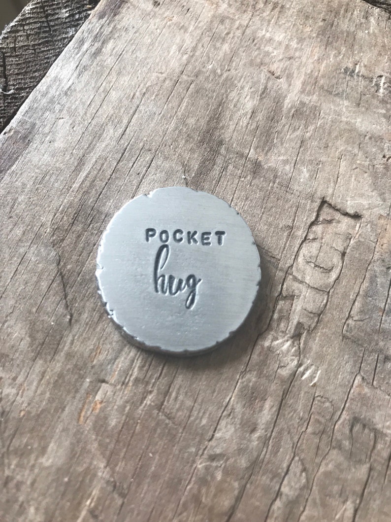 Pocket Hug Gift personalized pocket hug hand stamped with love pewter pocket token of love image 2
