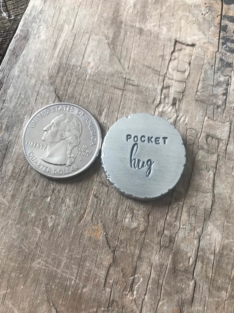 Pocket Hug Gift personalized pocket hug hand stamped with love pewter pocket token of love image 3