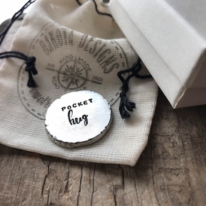 Pocket Hug Gift personalized pocket hug hand stamped with love pewter pocket token of love image 1