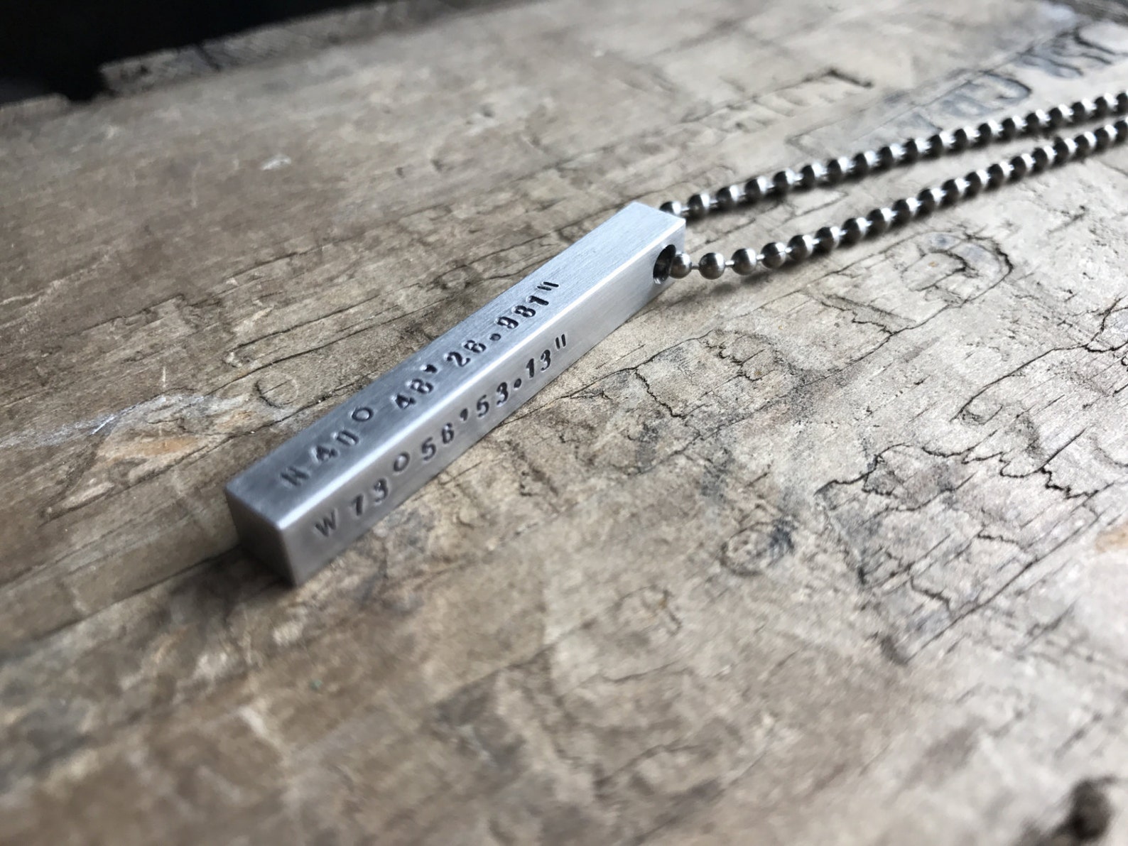 Mens personalized bar necklace Clearance