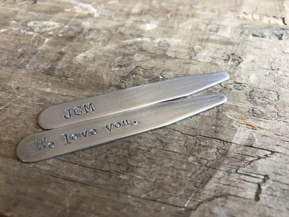 Collar Stays Men's Shirt Studs Personalized Wedding Grooms Gift Custom Collar Stay Set