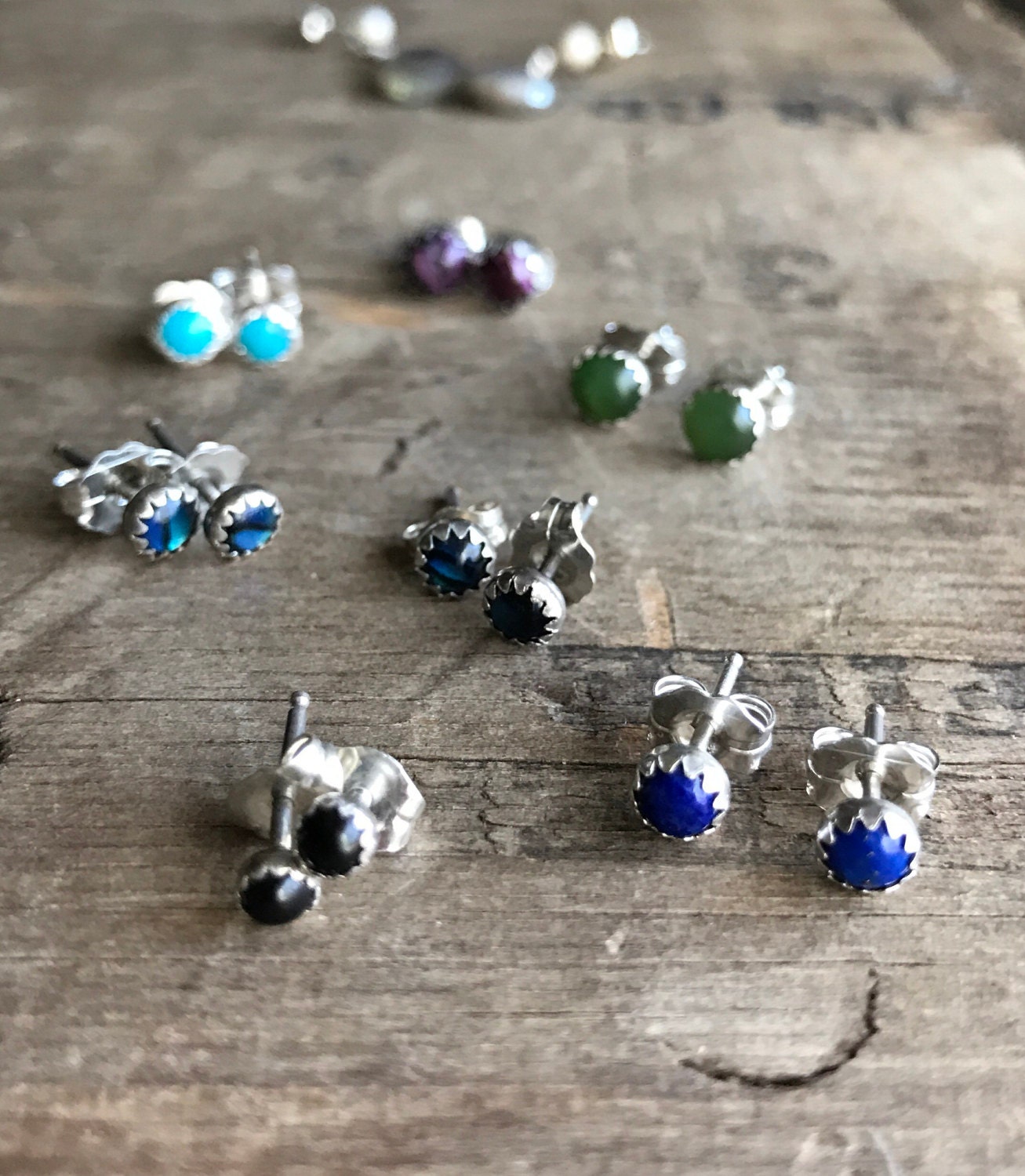 tiny gemstone earrings
