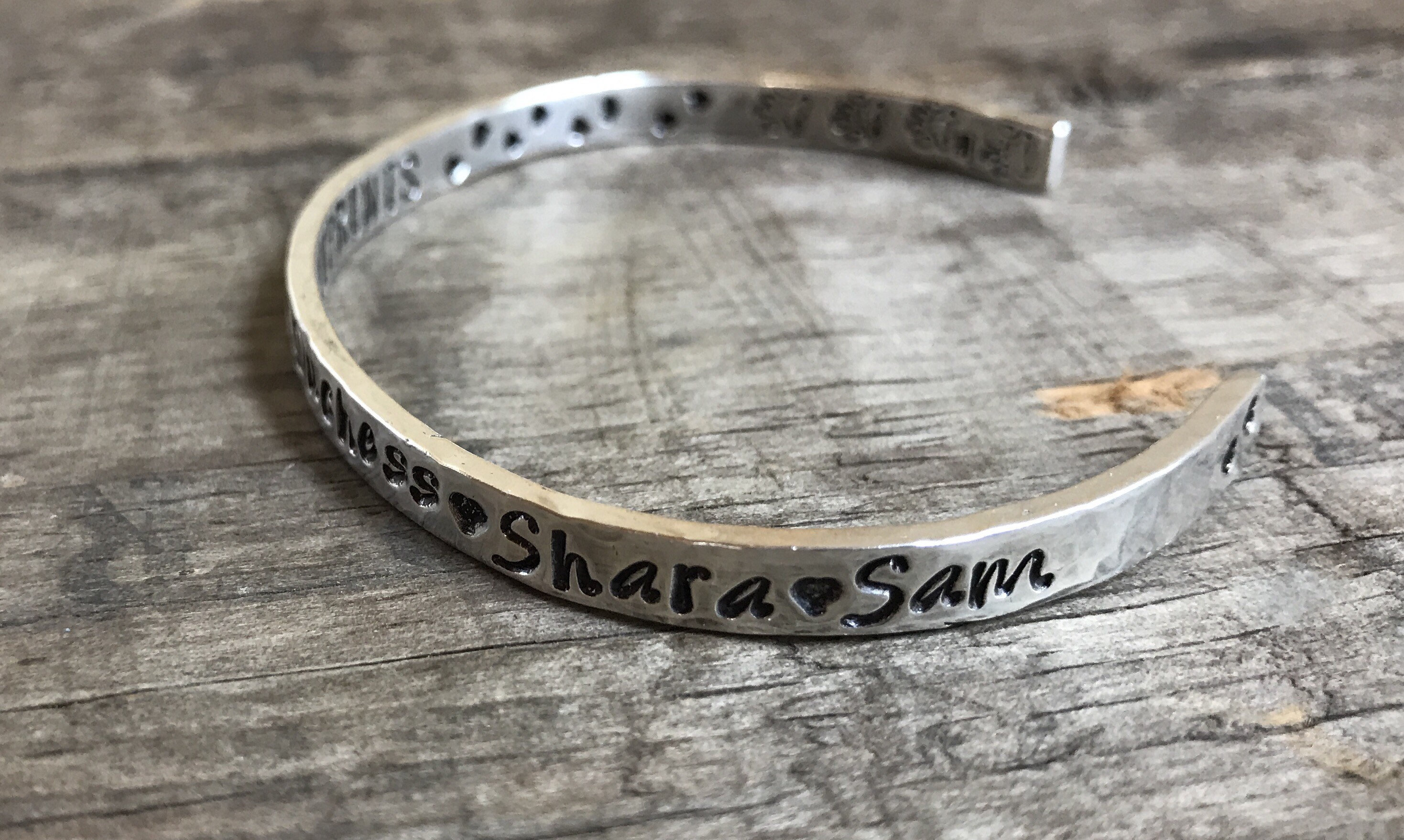 Pet Memorial In Memory Bracelet Personalized sterling silver Fur Baby