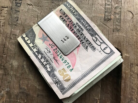 Money Clip Personalized Mens Money Clip Custom Initials Skinny Moneyclip