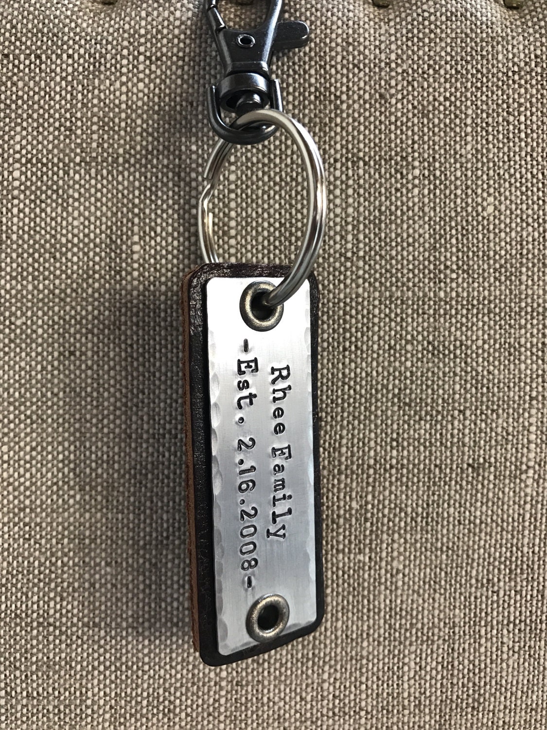 Men's Leather Keychain Custom Message Small Leather Keychain Hipster