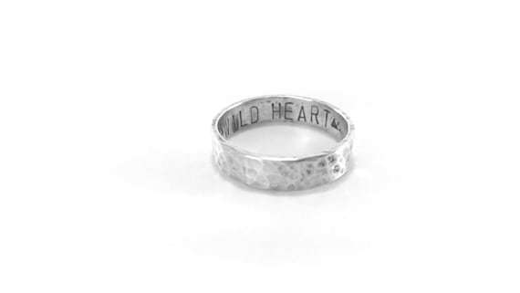 Personalized Mens Ring Sterling Silver Rustic Band Solid Sterling Silver Rustic Ring Customize