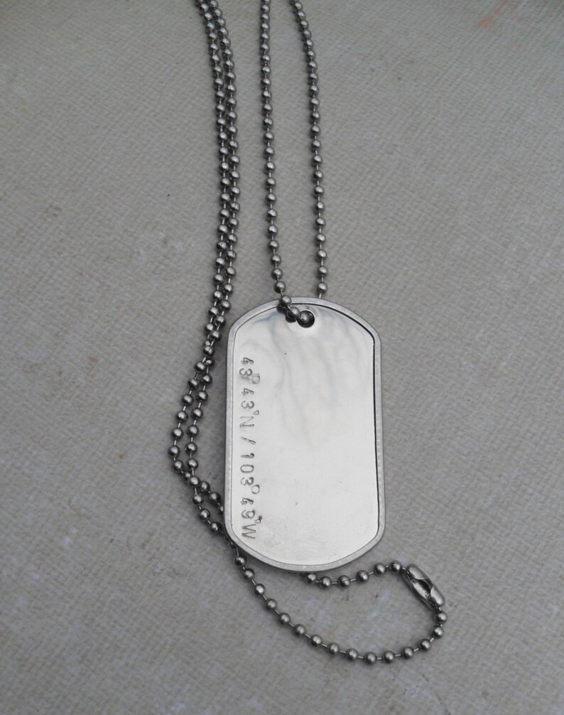 GPS Dog Tag Personalized Stainless Steel Men's Coordinates Etsy