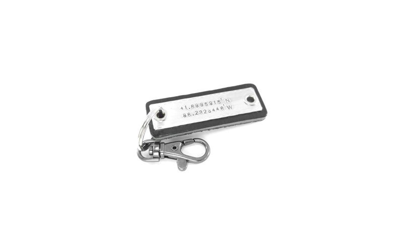 Mens Personalized Gift Keychain GPS Coordinates Longitude Latitude Personalized Key fob Gift