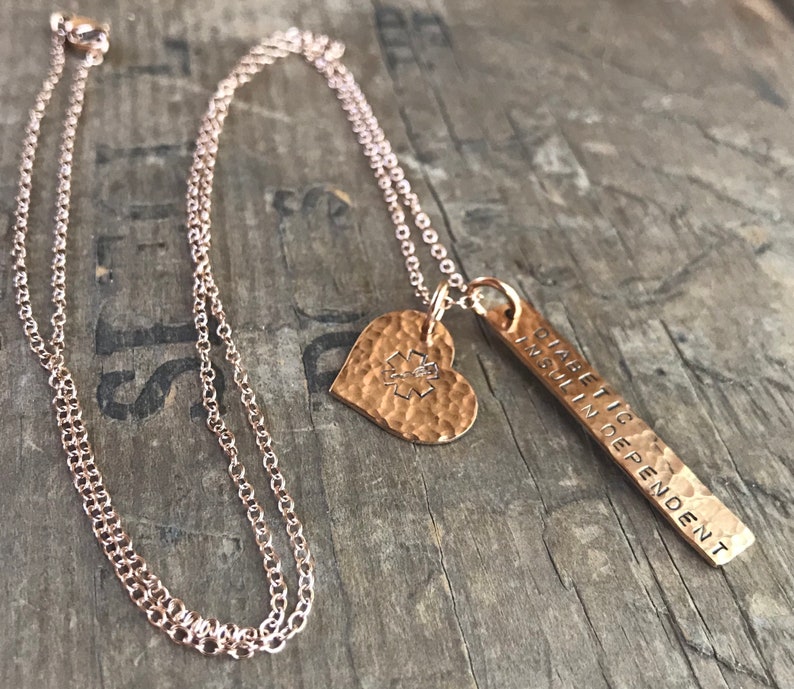 Rose Gold Medical Jewelry Medical Alert Necklace Diabetic Etsy