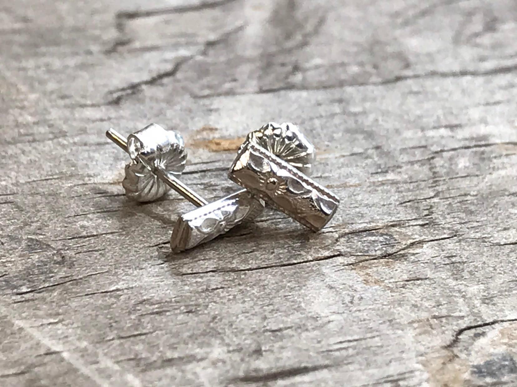 Hada Collection | Handmade Sterling Silver Square Shaped Stud Earrings