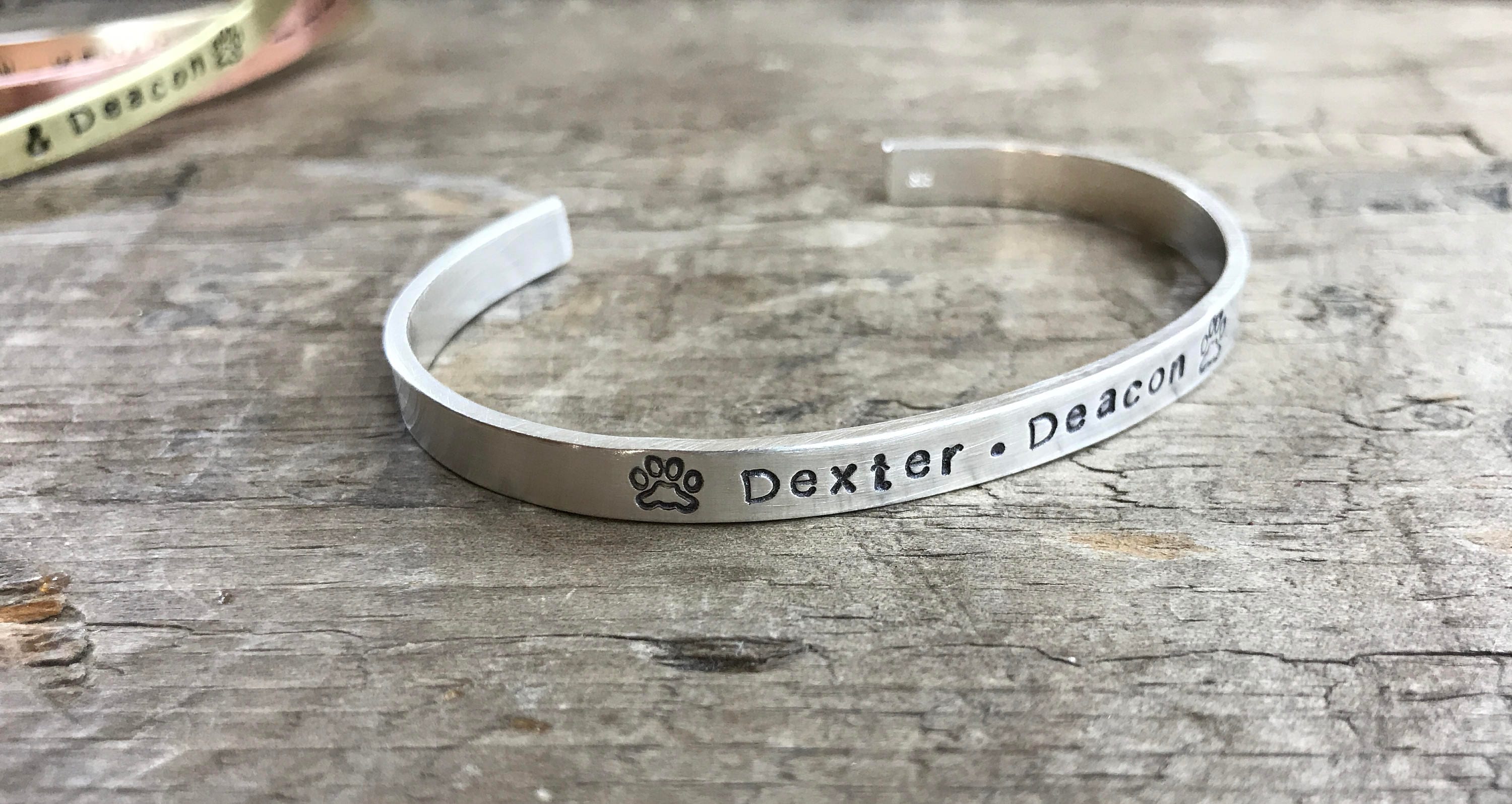 Pet Memorial In Memory Bracelet Personalized sterling silver Fur Baby
