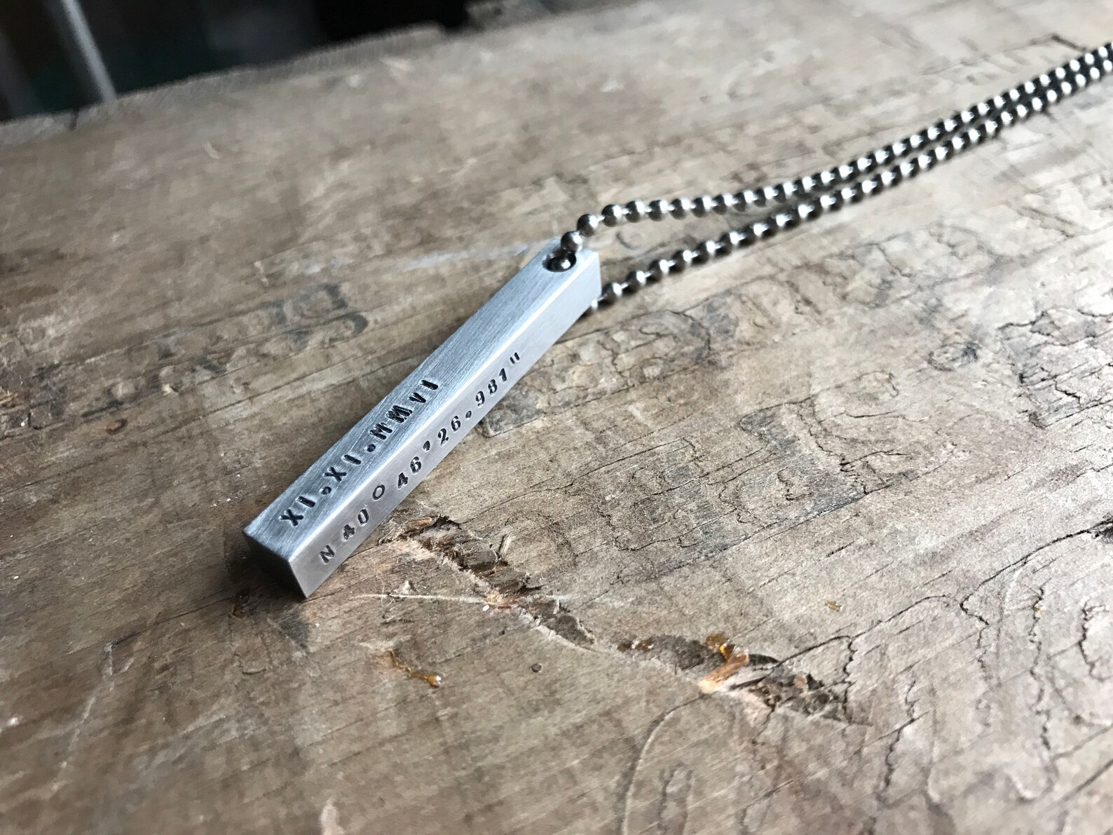 Mens personalized bar necklace Clearance