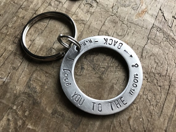 Mens Personalized Steel Keychain Solid Stainless Steel Anniversary Mens Keyfob Custom Order Keychain