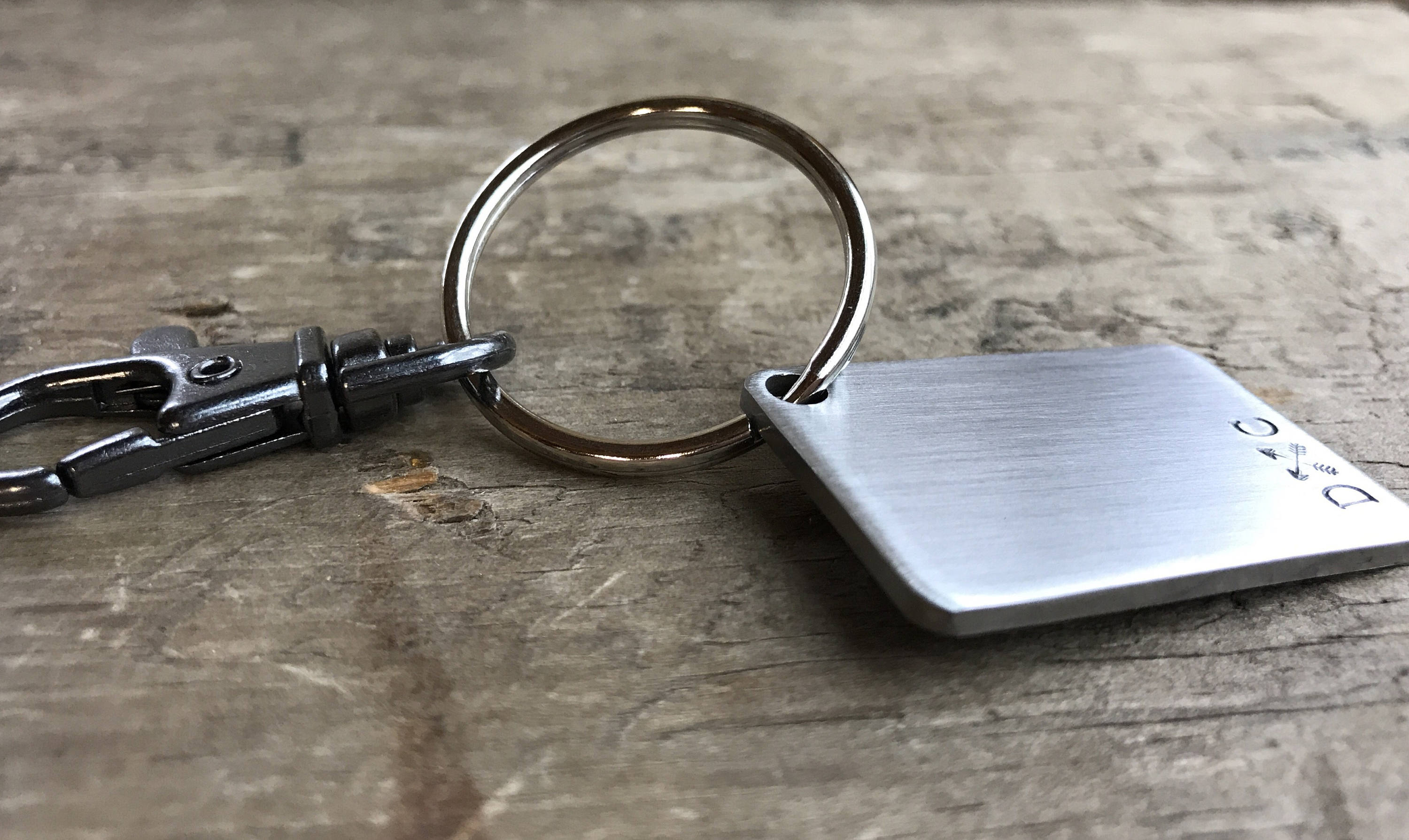 Keychain Mens gift under 15 Small Hipster Gift Stainless steel keychain