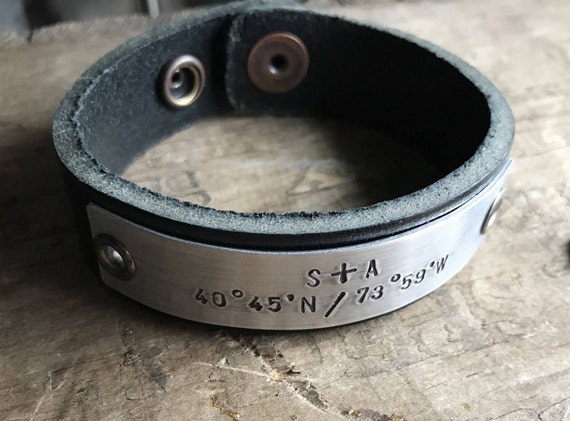 Personalized Mens Leather Bracelet Custom Bracelet Men's Women's Leather Bracelet Customized