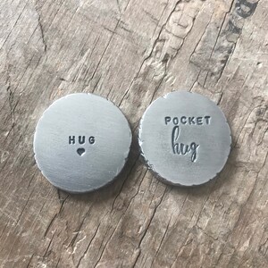 Pocket Hug Gift personalized pocket hug hand stamped with love pewter pocket token of love image 4