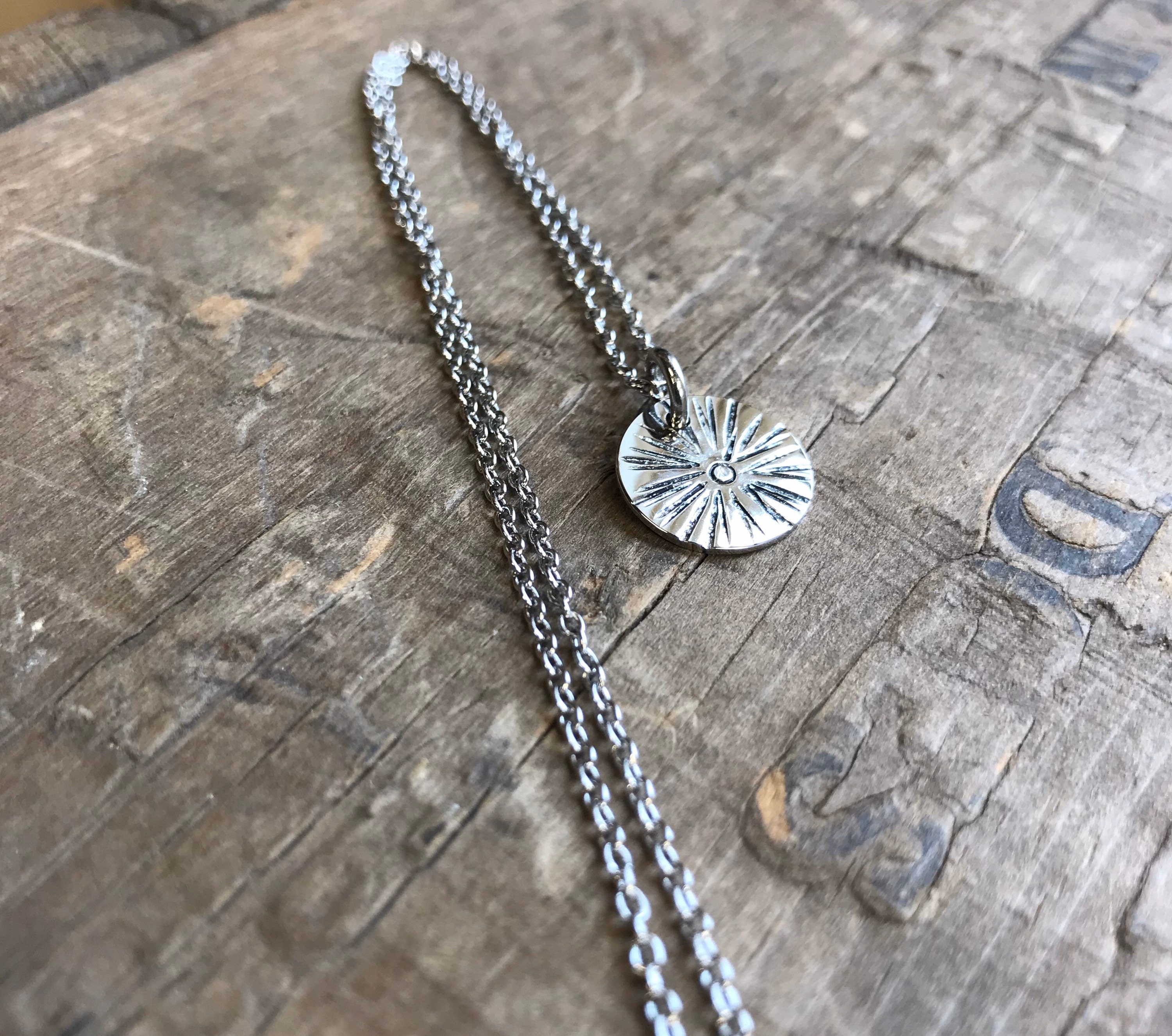 Sunburst necklace sunshine stainless steel charm necklace sunshine gift