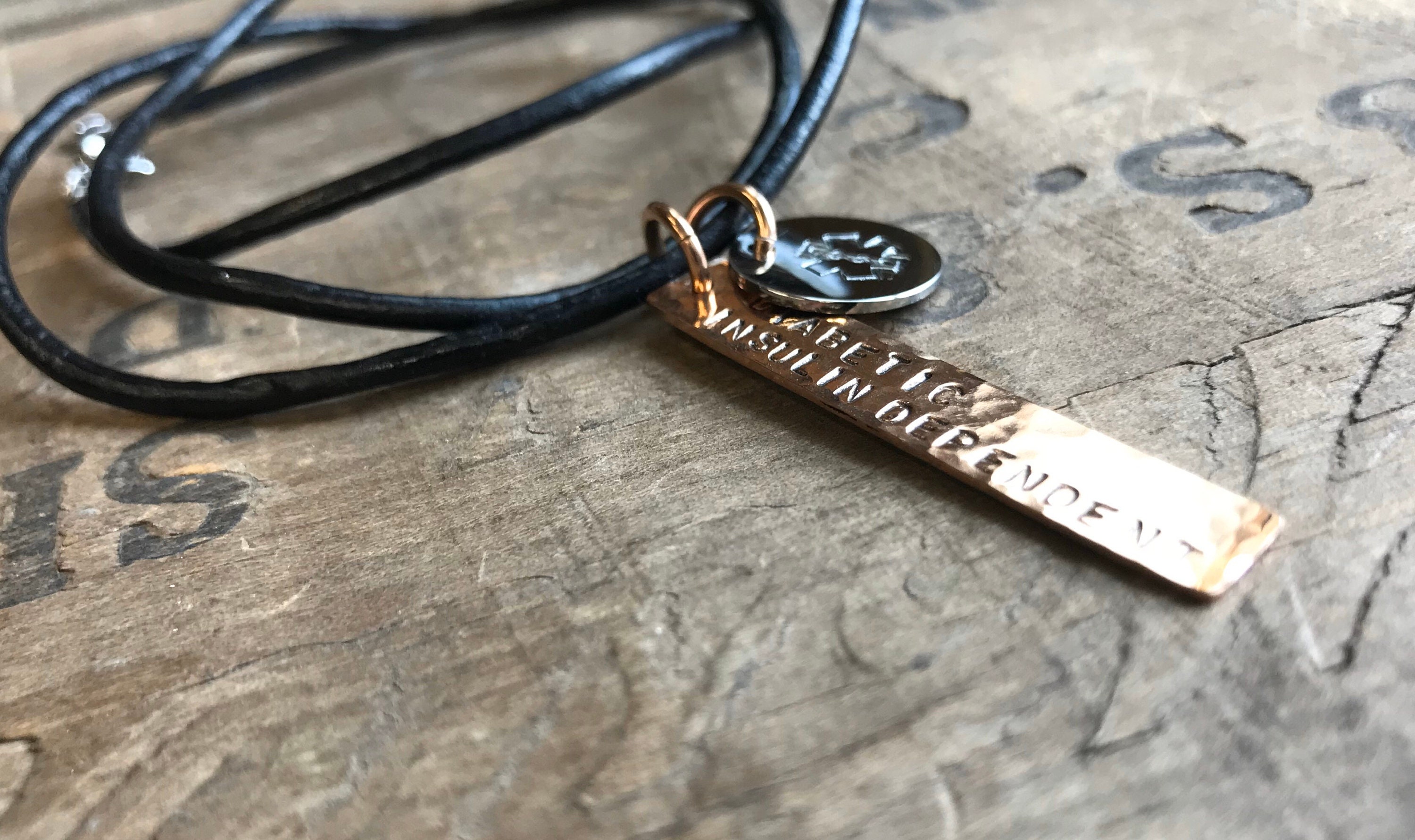 Leather Medical Necklace Mens Medical Jewelry Medical Alert Necklace