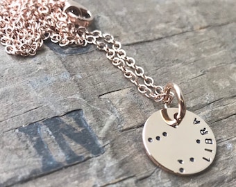 Rose Gold constellation Necklace Custom constellation zodiac charm