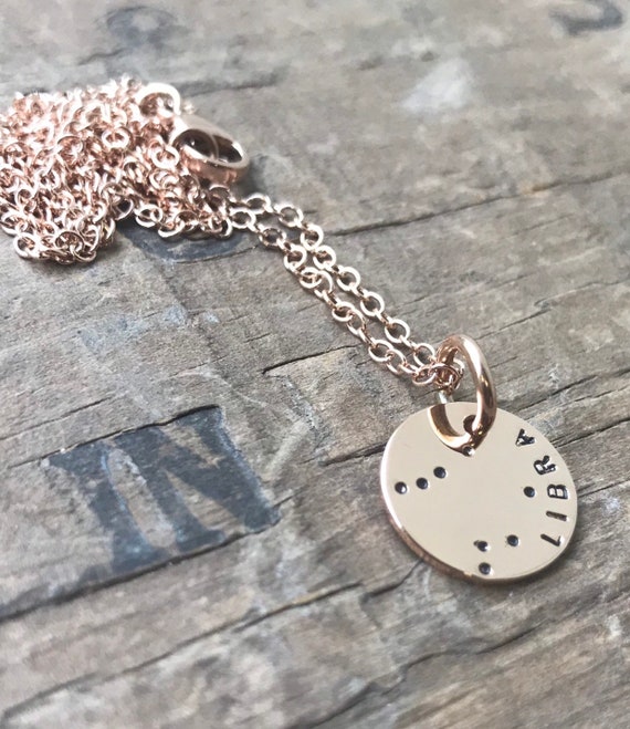 Rose Gold constellation Necklace Custom constellation zodiac charm