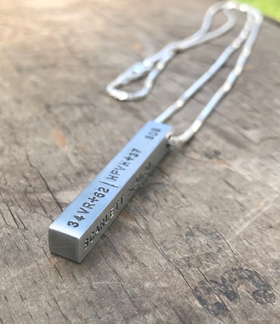 Bar Necklace Mens Personalized Necklace Stainless Steel Bar Necklace 4 Sided Dad Hipster Daddy Necklace bar dad mens gift