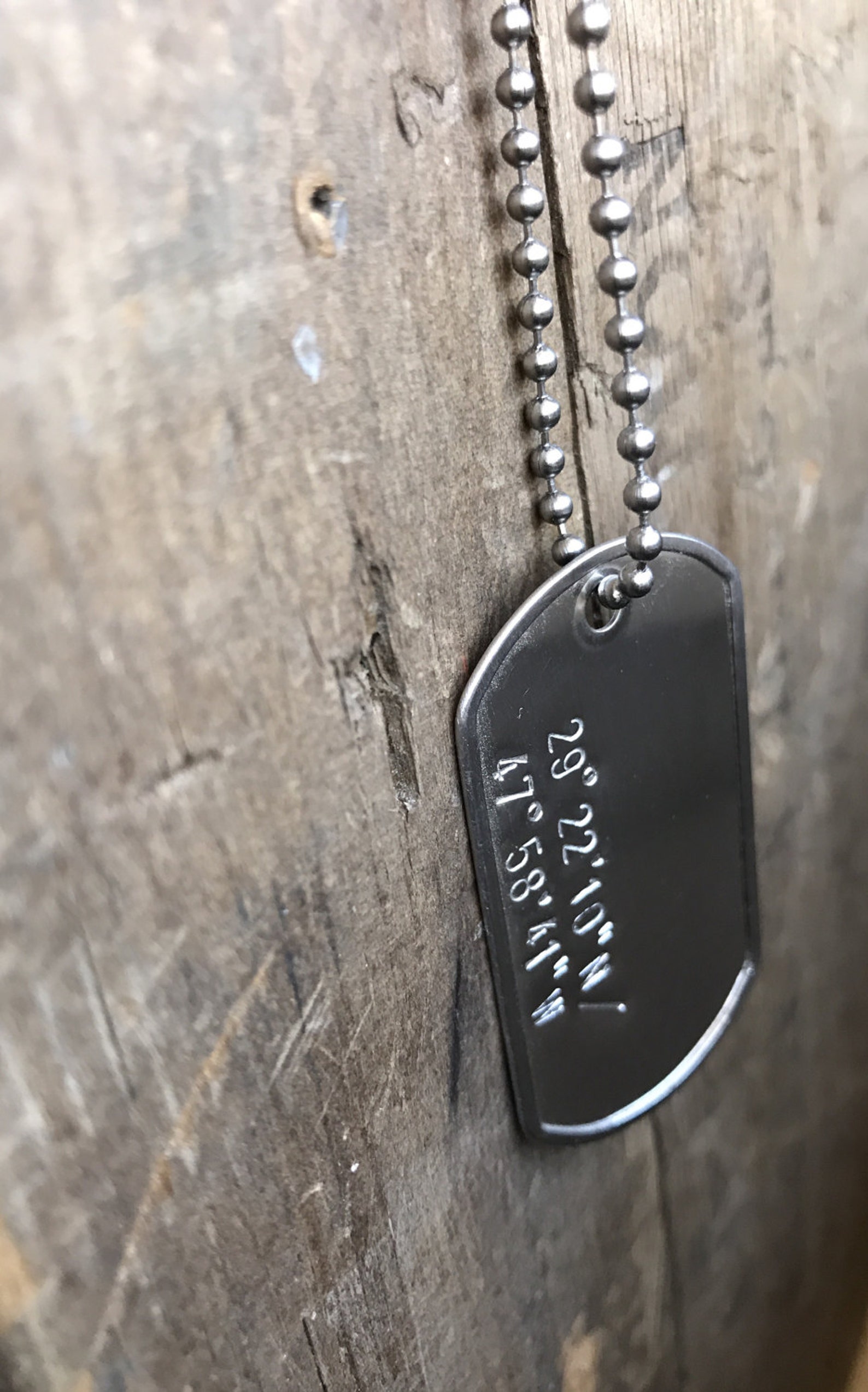GPS Dog Tag Personalized Stainless Steel Men's Coordinates Etsy