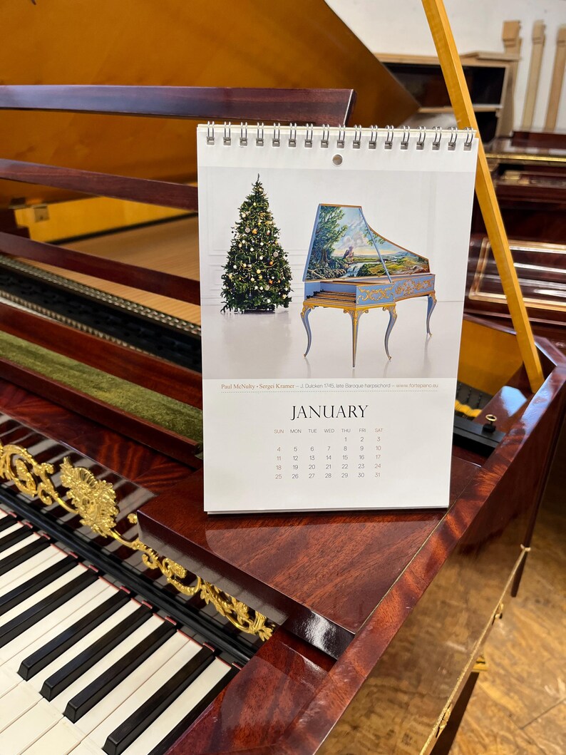 Calendrier 2026 pour pianoforte – Répliques de pianos McNulty, cadeau pour professeur de musique image 3
