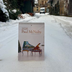 Calendario de pianos Fortepiano 2026 – Réplicas de pianos McNulty, regalo para profesores de música