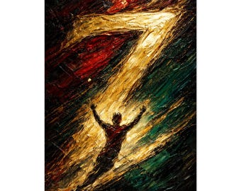 Abstract Football Fan Gift Art Print, Sports Wall Decor, Luxury Impasto Painting