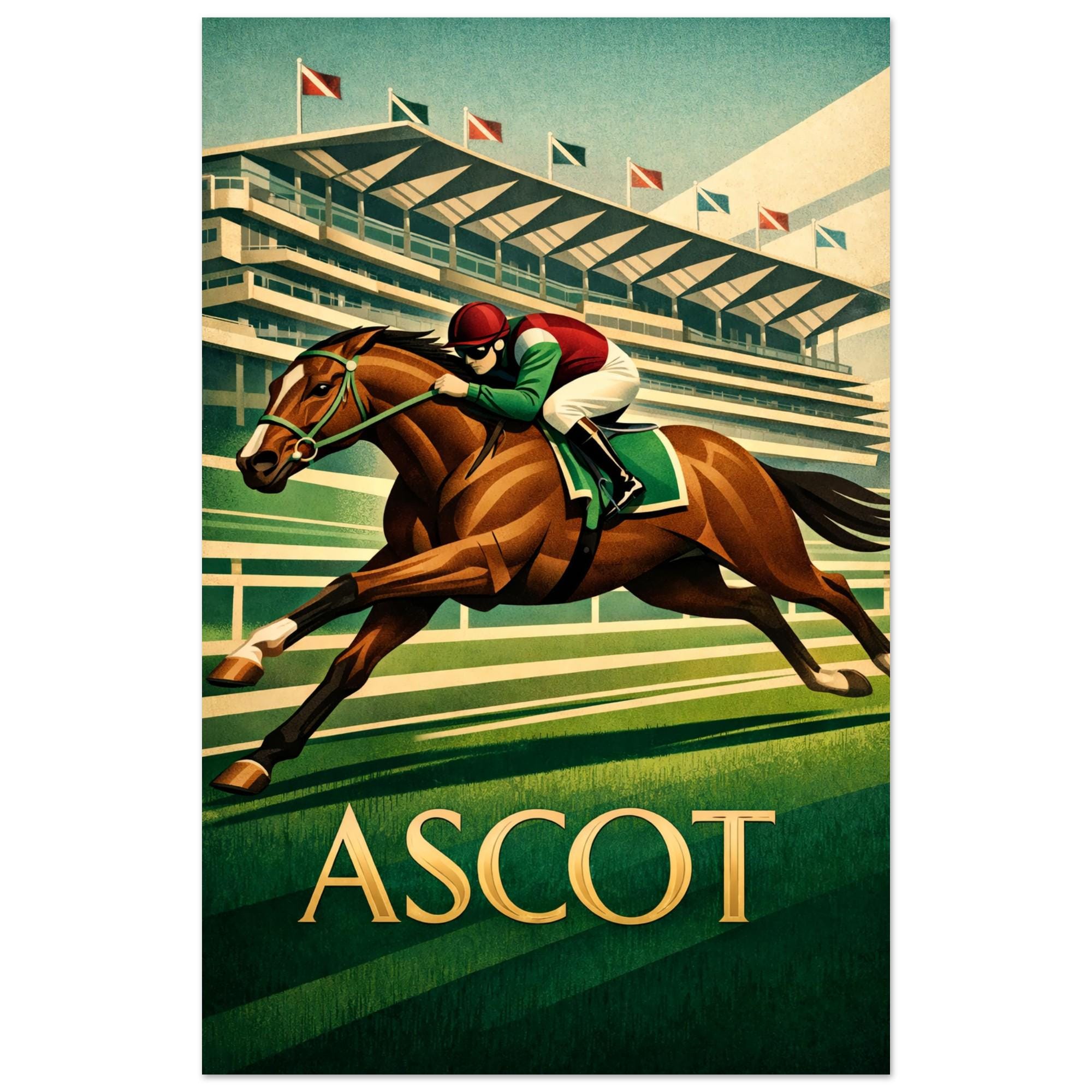 Set 4 Sottobicchieri Con Cavalli E Scritta 'Horse Racing' – Quadrati 9,5 Cm, Finitura Lucida, Retro In Sughero, Stampati UK - 3