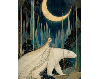 East Of The Sun Art White Bear Poster Kay Nielsen Fairytale Print