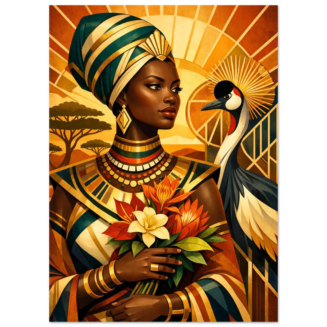 Female Figure Art • Black Kenyan Woman • African Heritage • Crane Wall ...