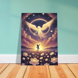 Verso il cielo – Un viaggio oltre – Poster artistico – Carta opaca classica – Diverse dimensioni – Ispirato a “L’angelo” di Andersen