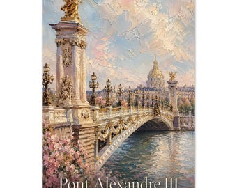 Pont Alexandre III Paris Travel Poster French Heritage Classical Art Print