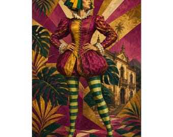 Brazil Literature Art Avant Garde Theater Print Magenta Fashion Poster
