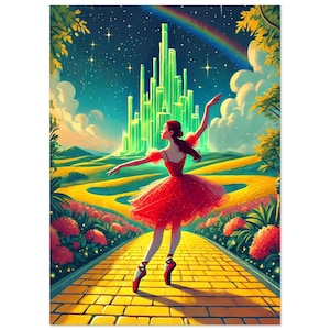 Lámina artística de la bailarina del Mago de Oz • Danza Rojo Rubí • Póster de Ciudad Esmeralda