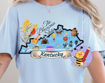 Kentucky the Bluegrass State PNG Transparent Background Digital Download Design Kentucky Derby Bourbon Horses Goldenrod Cardinal Blackberry