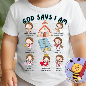 Gott sagt, ich bin PNG transparenten Hintergrund Digitaler Download Design Kinder Kirche Bibel Vers Sonntagsschule Ostern Jesus Tägliche Affirmationen
