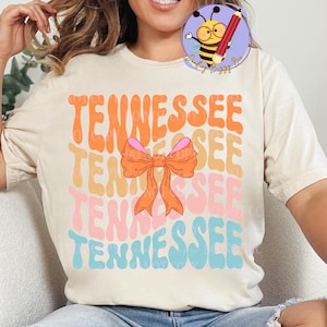 Tennessee Coquette Bow golvend lettertype PNG transparante achtergrond digitale download ontwerp pastel aardetinten westerse studentenvereniging preppy roze oranje