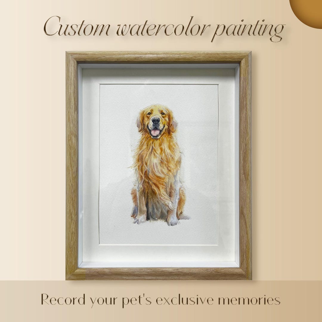 Custom Mini Watercolor Pet Portrait Hand-painted Dog or Cat Painting ...