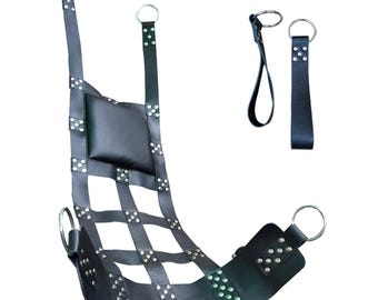 Original Schwarz Leder Web Sex Swing Sling für Erwachsene