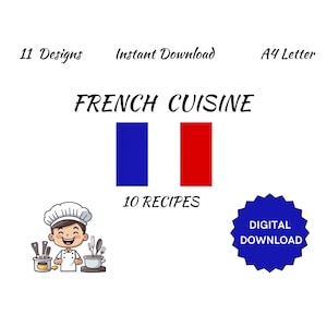French Cuisine Recipes | French Food | French Cooking | French Food Art | Digital Recipe Book | French Chef | Francais