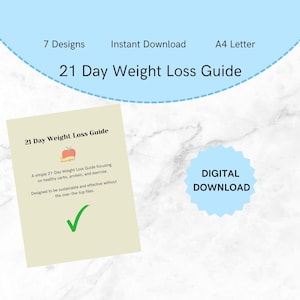 21 Day Weight Loss Guide | Weight Loss Journal | Weight Loss Planner | Weight Loss Journey | Weight Loss Plan | Weight Loss Program |