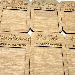 Engraved Wooden Post-It Note Holder | Personalized Teacher, work colleague, Birthday gift image 6