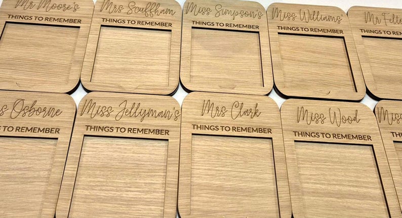 Engraved Wooden Post-It Note Holder | Personalized Teacher, work colleague, Birthday gift image 6