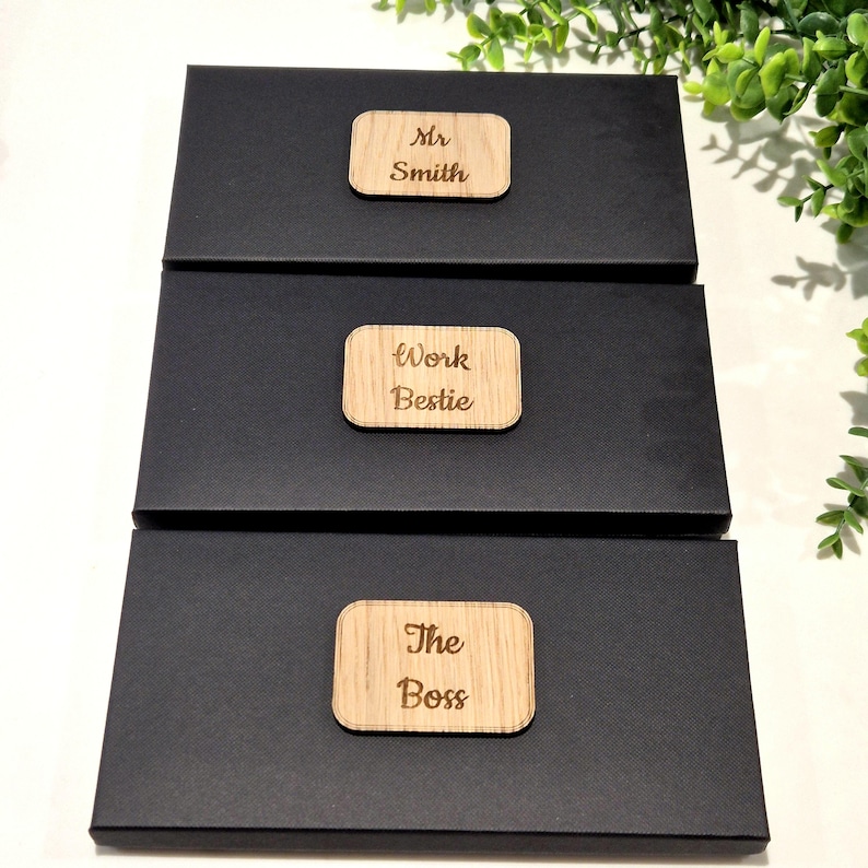 Engraved Wooden Post-It Note Holder | Personalized Teacher, work colleague, Birthday gift image 15