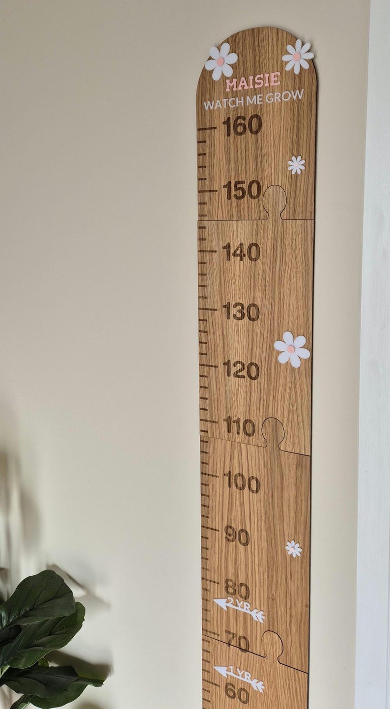 Personalised Height Chart Wooden Height Chart Children's Bedroom