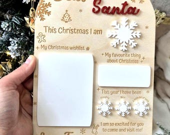 Personalised Santa Christmas Message Board: Wood Keepsake